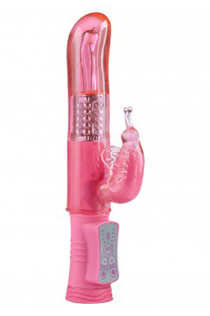 Vibratore Rabbit Hugging Butterfly 21cm Rosa