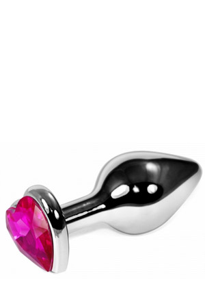 Plug Anale Rosebud Heart Silver 8cm Fucsia