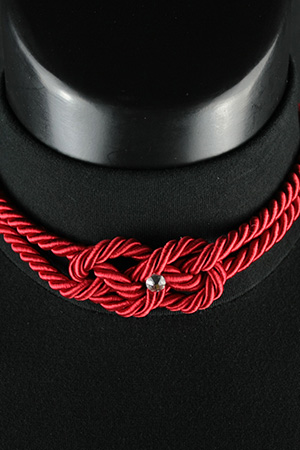 Bondage Collana con Swarovski Rosso